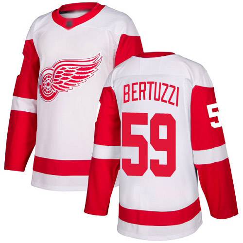 Adidas Detroit Red Wings #59 Tyler Bertuzzi White Road Authentic Stitched Jersey Men's