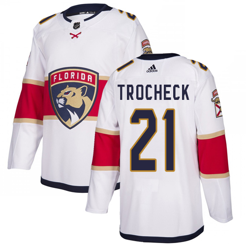 Adidas Florida Panthers #21 Vincent Trocheck White Road Authentic Stitched Jersey Men's