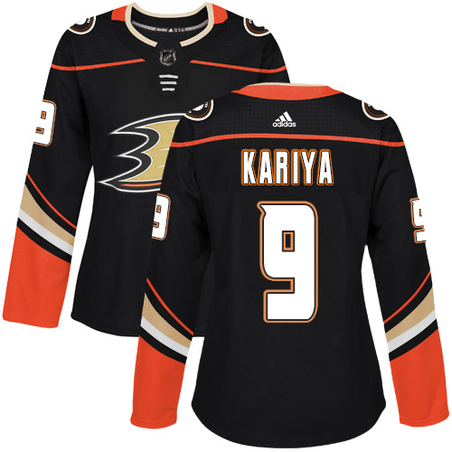 Adidas Anaheim Ducks #9 Paul Kariya Black Home Authentic Women's Stitched Jersey Womens