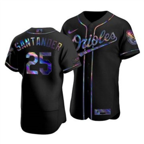 Baltimore Baltimore Orioles #25 Anthony Santander Men's Iridescent Holographic Collection Jersey - Black Men's
