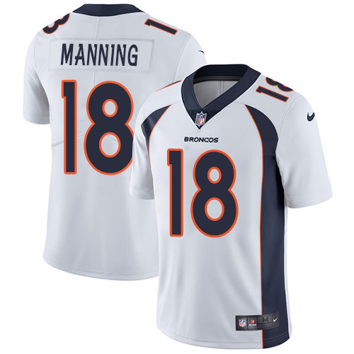 Broncos #18 Peyton Manning White Youth Stitched Vapor Untouchable Limited Jersey