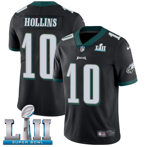 Philadelphia Eagles #10 Mack Hollins Black Alternate Super Bowl LII Men's Stitched Vapor Untouchable Limited Jersey Men's