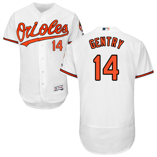 Baltimore Orioles #14 Craig Gentry White Flexbase Authentic Collection Stitched Jersey Men's