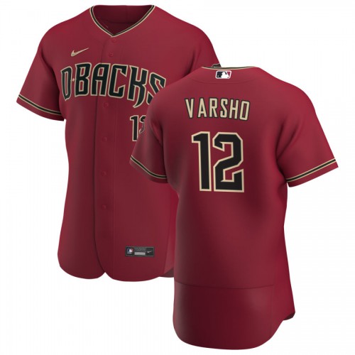 Arizona Arizona Diamondbacks #12 Daulton Varsho Men's Crimson Authentic Alternate Team Jersey Men's