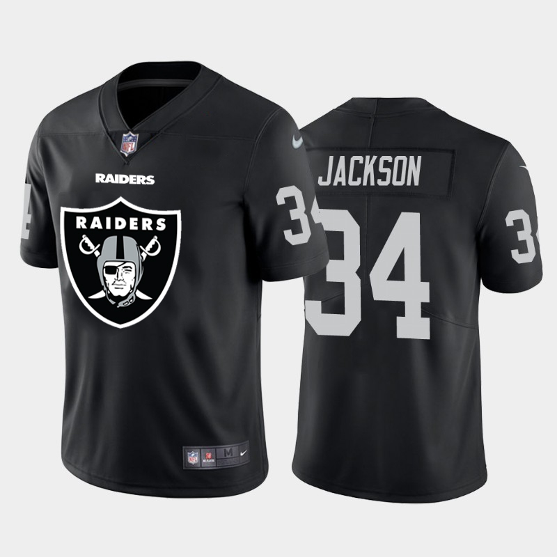 Las Vegas Raiders #34 Bo Jackson Black Men's Big Team Logo Vapor Limited Jersey