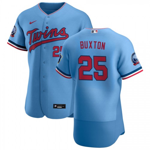 Minnesota Minnesota Twins #25 Byron Buxton Men's Light Blue Alternate 2020 60th Season Authentic Team Jersey Men's