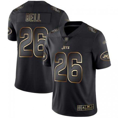 New York Jets #26 Le'Veon Bell Black/Gold Men's Stitched Vapor Untouchable Limited Jersey Men's