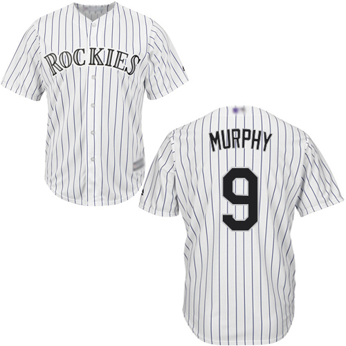 Colorado Rockies #9 Daniel Murphy White Cool Base Stitched Youth Jersey Youth