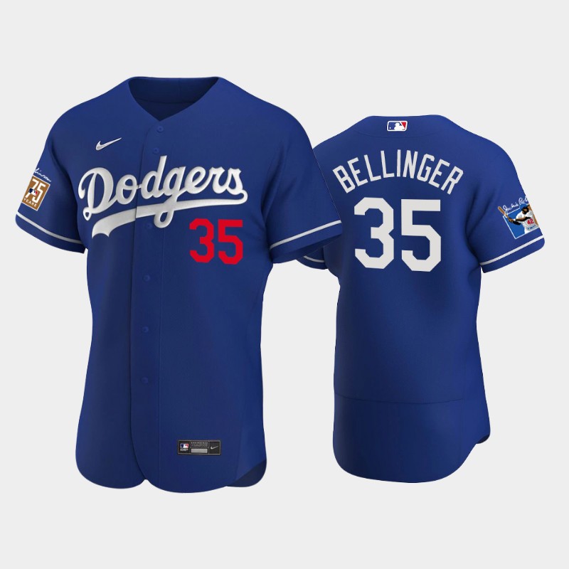Los Angeles Dodgers #35 Cody Bellinger Men's Jackie Robinson 75th Anniversary Authentic Jersey - Royal