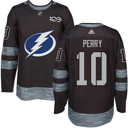 Adidas Tampa Bay Lightning #10 Corey Perry Black 1917-2017 100th Anniversary Stitched Jersey Men's