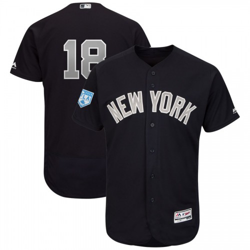 New York Yankees #18 Didi Gregorius Navy Alternate 2019 Spring Training Flex Base Stitched Jersey Men's