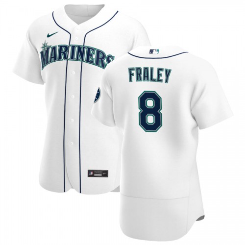 Seattle Seattle Mariners #8 Jake Fraley Men's White Home 2020 Authentic Player Jersey Men's