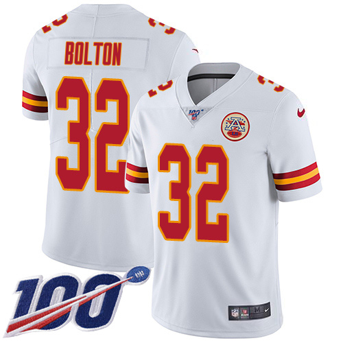 Chiefs #32 Nick Bolton White Youth Stitched 100th Season Vapor Limited Jersey