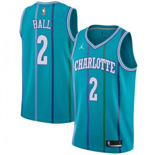 Charlotte Hornets #2 LaMelo Ball Aqua Youth Jordan Swingman Hardwood Classics Jersey Youth