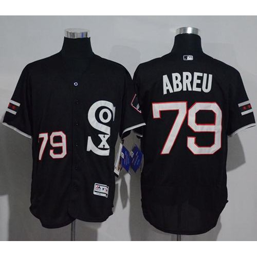 Chicago White Sox #79 Jose Abreu Black New Flexbase Authentic Collection Stitched Jersey Men's