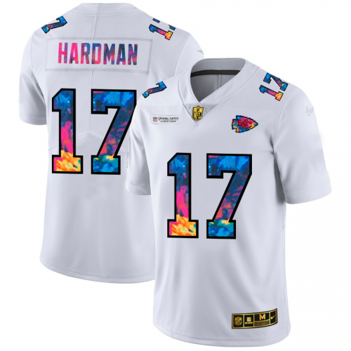 Kansas City Kansas City Chiefs #17 Mecole Hardman Men's White Multi-Color 2020 Crucial Catch Limited Jersey Men's