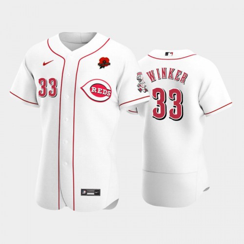 Cincinnati Cincinnati Reds #33 Jesse Winker Men's Authentic 2021 Memorial Day Jersey - White Men's