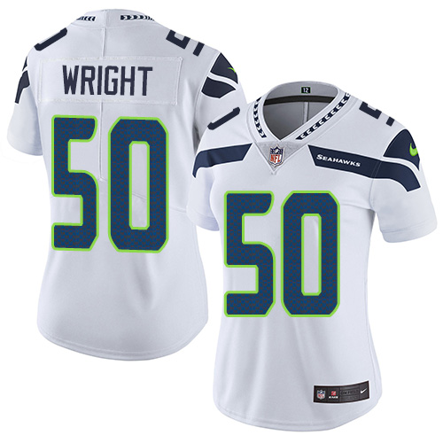 Seattle Seahawks #50 K.J. Wright White Women's Stitched Vapor Untouchable Limited Jersey Womens