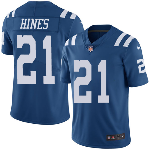 Indianapolis Colts #21 Nyheim Hines Royal Blue Men's Stitched Limited Rush Jersey Men's