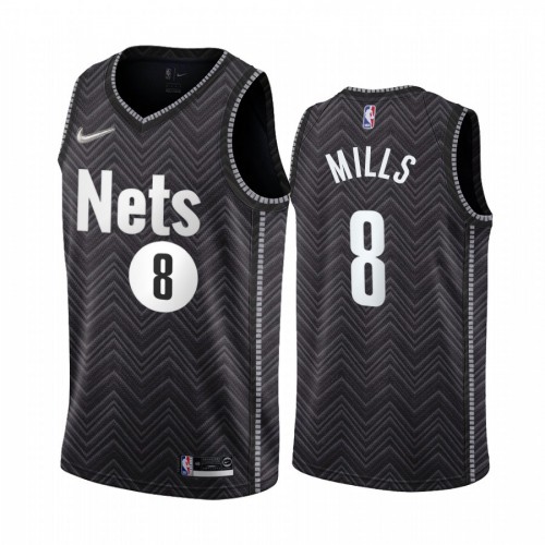 Brooklyn Brooklyn Nets #8 Patty Mills Black Swingman 2020-21 Earned Edition Jersey Mens
