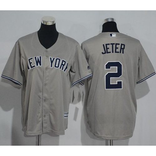 New York Yankees #2 Derek Jeter Grey Name Back Stitched Youth Jersey Youth