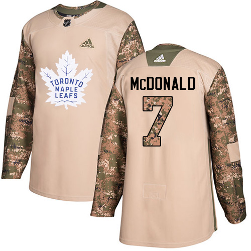Adidas Maple Toronto Maple Leafs #7 Lanny McDonald Camo Authentic 2017 Veterans Day Stitched Jersey Men's