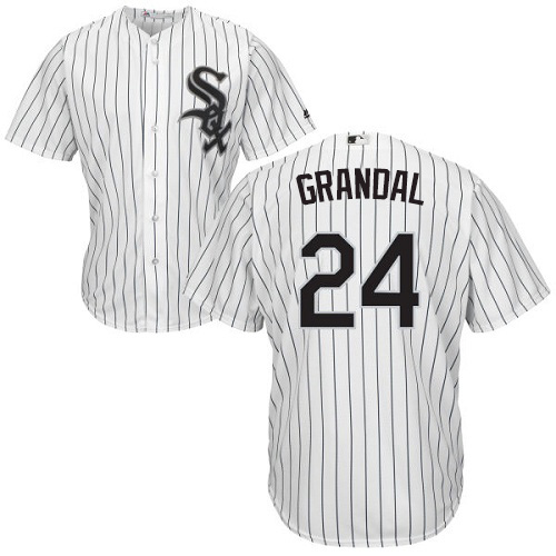Chicago White Sox #24 Yasmani Grandal White(Black Strip) New Cool Base Stitched Youth Jersey Youth