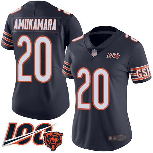 Chicago Bears #20 Prince Amukamara Navy Blue Team Color Women's Stitched 100th Season Vapor Limited Jersey Womens
