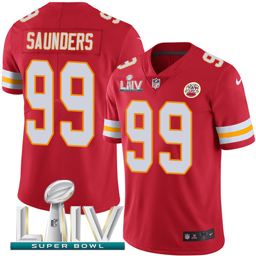 Kansas City Chiefs #99 Khalen Saunders Red Super Bowl LIV 2020 Team Color Youth Stitched Vapor Untouchable Limited Jersey Youth