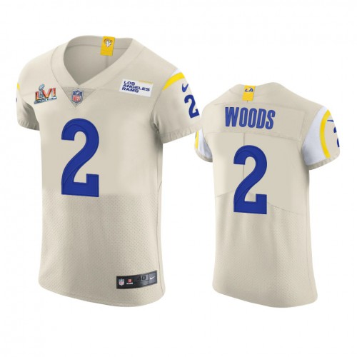 Los Angeles Los Angeles Rams #2 Robert Woods Men's Super Bowl LVI Patch Vapor Elite Player Jersey - Bone Men's