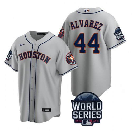 Houston Houston Astros #44 Yordan Alvarez Youth 150th Anniversary 2021 World Series Authentic Jersey - Gray Youth