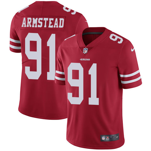 San Francisco 49ers #91 Arik Armstead Red Team Color Youth Stitched Vapor Untouchable Limited Jersey Youth