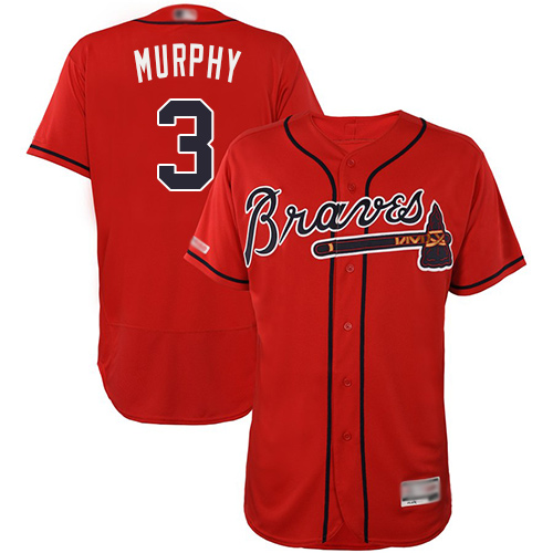 Atlanta Braves #3 Dale Murphy Red Flexbase Authentic Collection Stitched Jersey Men's