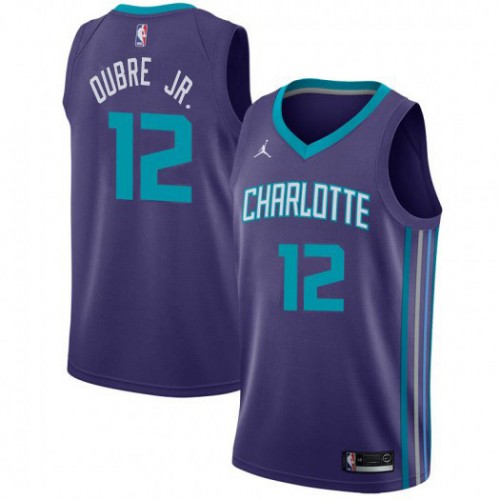 Charlotte Hornets #12 Kelly Oubre Jr. Purple Jordan Swingman Statement Edition Jersey Mens