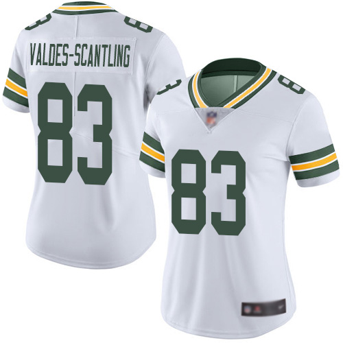 Green Bay Packers #83 Marquez Valdes-Scantling White Women's Stitched Vapor Untouchable Limited Jersey Womens
