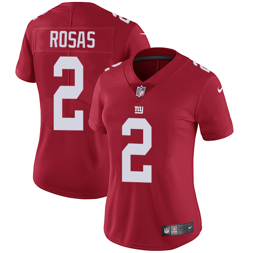 New York Giants #2 Aldrick Rosas Red Alternate Women's Stitched Vapor Untouchable Limited Jersey Womens