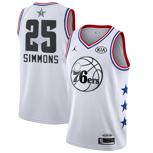 Philadelphia 76ers #25 Ben Simmons White Womens Jordan Swingman 2019 All-Star Game Jersey Womens