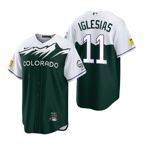 Colorado Colorado Rockies #11 Jose Iglesias Green Men's 2022 City Connect Game Jersey Men's