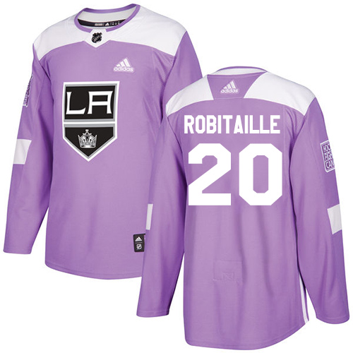 Adidas Los Angeles Kings #20 Luc Robitaille Purple Authentic Fights Cancer Stitched Jersey Men's