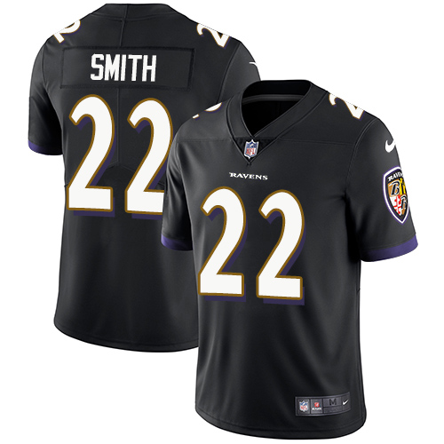 Baltimore Ravens #22 Jimmy Smith Black Alternate Men's Stitched Vapor Untouchable Limited Jersey Men's
