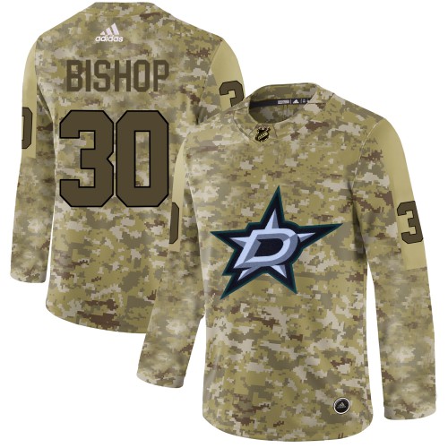 Adidas Dallas Stars #30 Ben Bishop Camo Authentic Stitched Jersey Men's