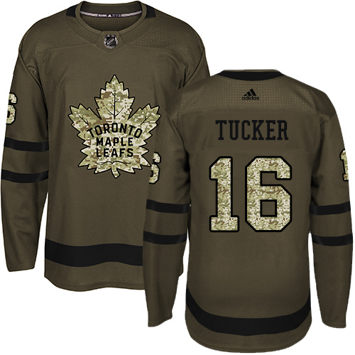 Adidas Maple Toronto Maple Leafs #16 Darcy Tucker Green Salute to Service Stitched Jersey Men's