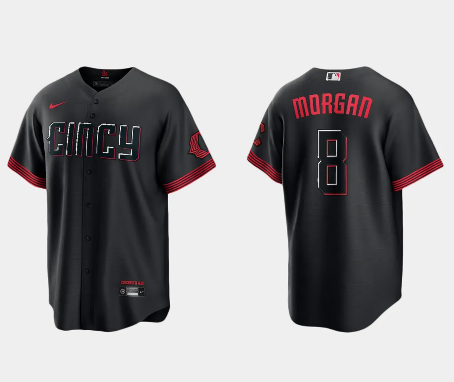 Men Cincinnati Reds Joe Morgan 2023 City Connect Replica Jersey – Black