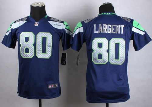 Seahawks #80 Steve Largent Steel Blue Team Color Youth Stitched Elite Jersey