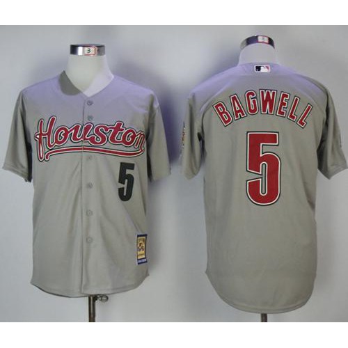 Houston Astros #5 Jeff Bagwell Grey 2006 Turn Back The Clock Stitched Jersey Men's