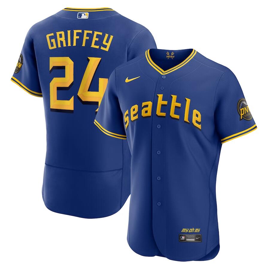 Seattle Mariners #24 Ken Griffey Jr. Men's Royal 2023 City Connect Authentic Player Jersey
