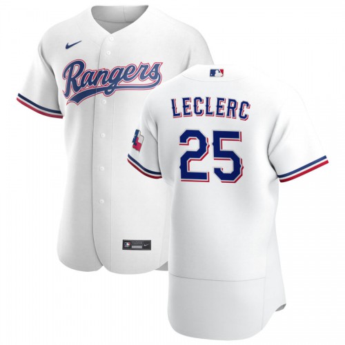 Texas Texas Rangers #25 Jose Leclerc Men's White Home 2020 Authentic Player Jersey Men's