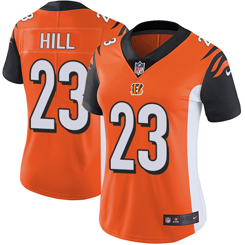 Bengals #23 Daxton Hill Orange Alternate Women's Stitched Vapor Untouchable Limited Jersey