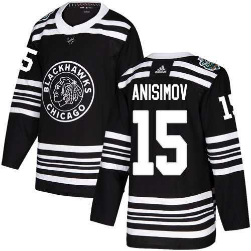 Adidas Chicago Blackhawks #15 Artem Anisimov Black Authentic 2019 Winter Classic Stitched Jersey Men's