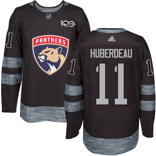 Adidas Florida Panthers #11 Jonathan Huberdeau Black 1917-2017 100th Anniversary Stitched Jersey Men's